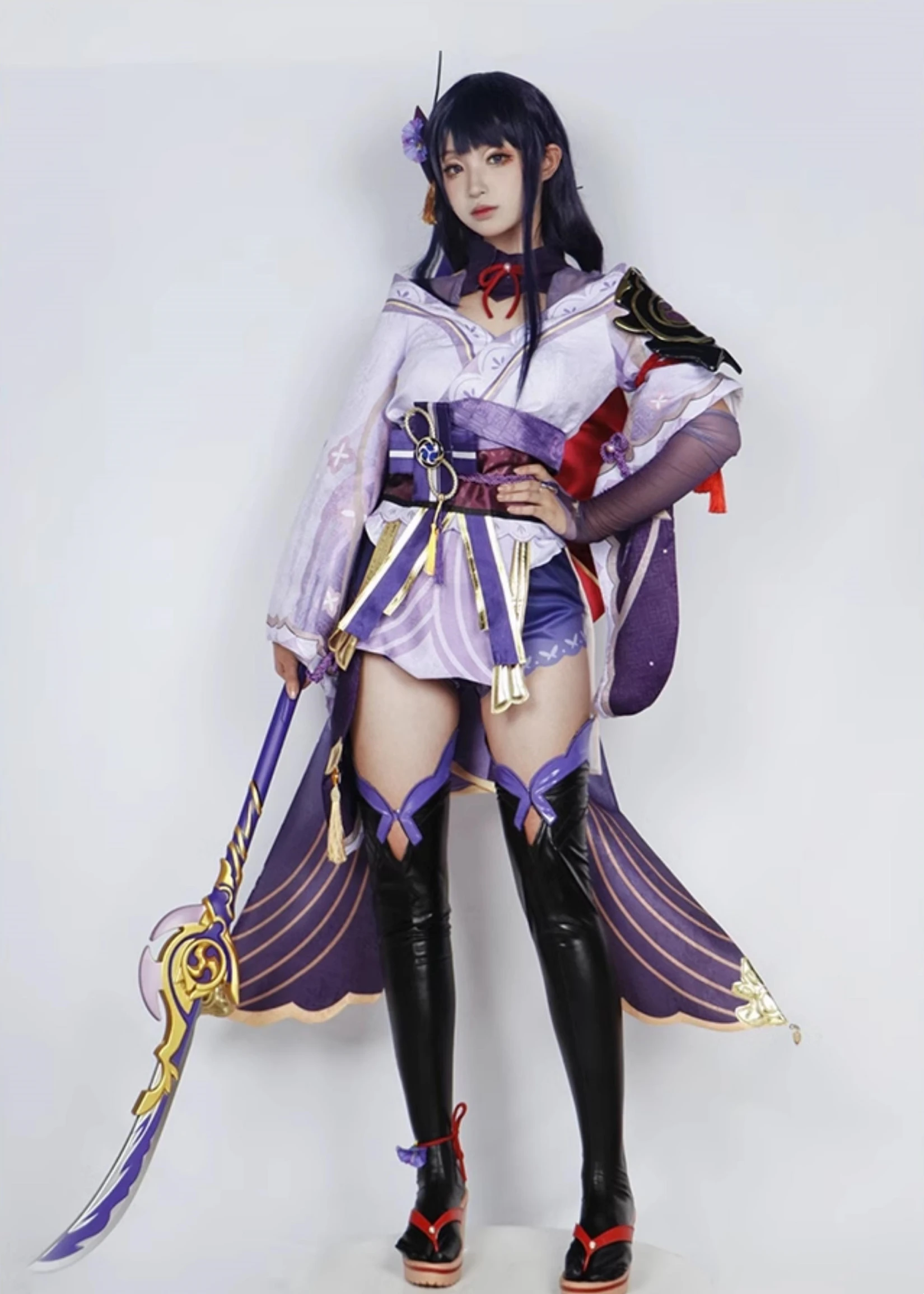 Genshin Impact Raiden Shogun Cosplay Costume Wig Uniform Full Set Game Suit Anime Halloween Carnival Party Clothes
