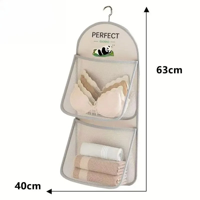 1/2/3-stöckiger Netz-Hängeaufbewahrungsbeutel, Wand- und Schrank-Organizer, Sichtbare Netztasche für BHs, Unterwäsche, Socken, Wohnheim, Zuhause, Kleiderschrank-Aufbewahrung – Detail 15