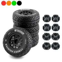 4Pcs 113mm 1/8 1/10 Short Course Truck Tire with 12mm 14mm 17mm Wheel Hex for TRAXXAS Slash ARRMA SENTON Vkar SCTX10 HPI RC Car