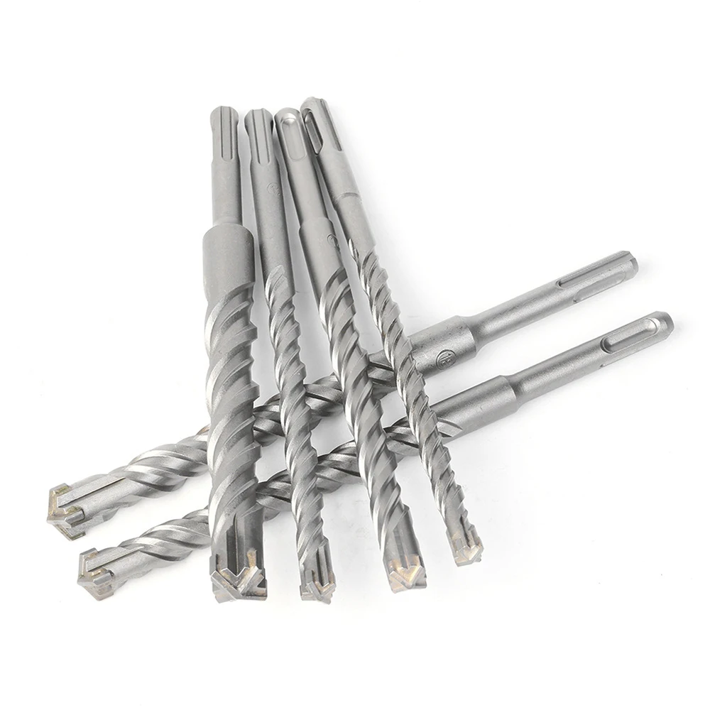 SDS Plus Drill Bit Set 7 Pieces, Concrete Drill Bit 110mm(Diameter4, 5, 6, 7, 8, 10,12mm), Hammer Drill Bit with 4 Cutting Edges