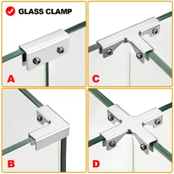 2pcs High Quality Aluminum Glass Clip Acrylic Wood Board Clamp Tile Connector Corner Buckle Combination Tool Fixture Accessories