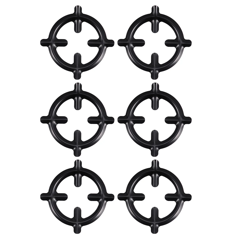 

6pcs Durable Pot Holder Gas Stove Rack Pot Stand Home Kitchen Cookware Storage Black Gas Burner Grate Stove