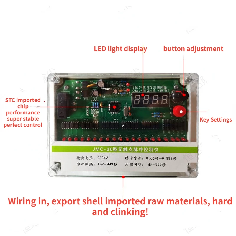 Elettrovalvola Programmable Pulse Dust Collector Injection Online Controller 220v24v Electromagnetic Pulse Valve Controller 1-100 Road Pneumatica — dettaglio 2