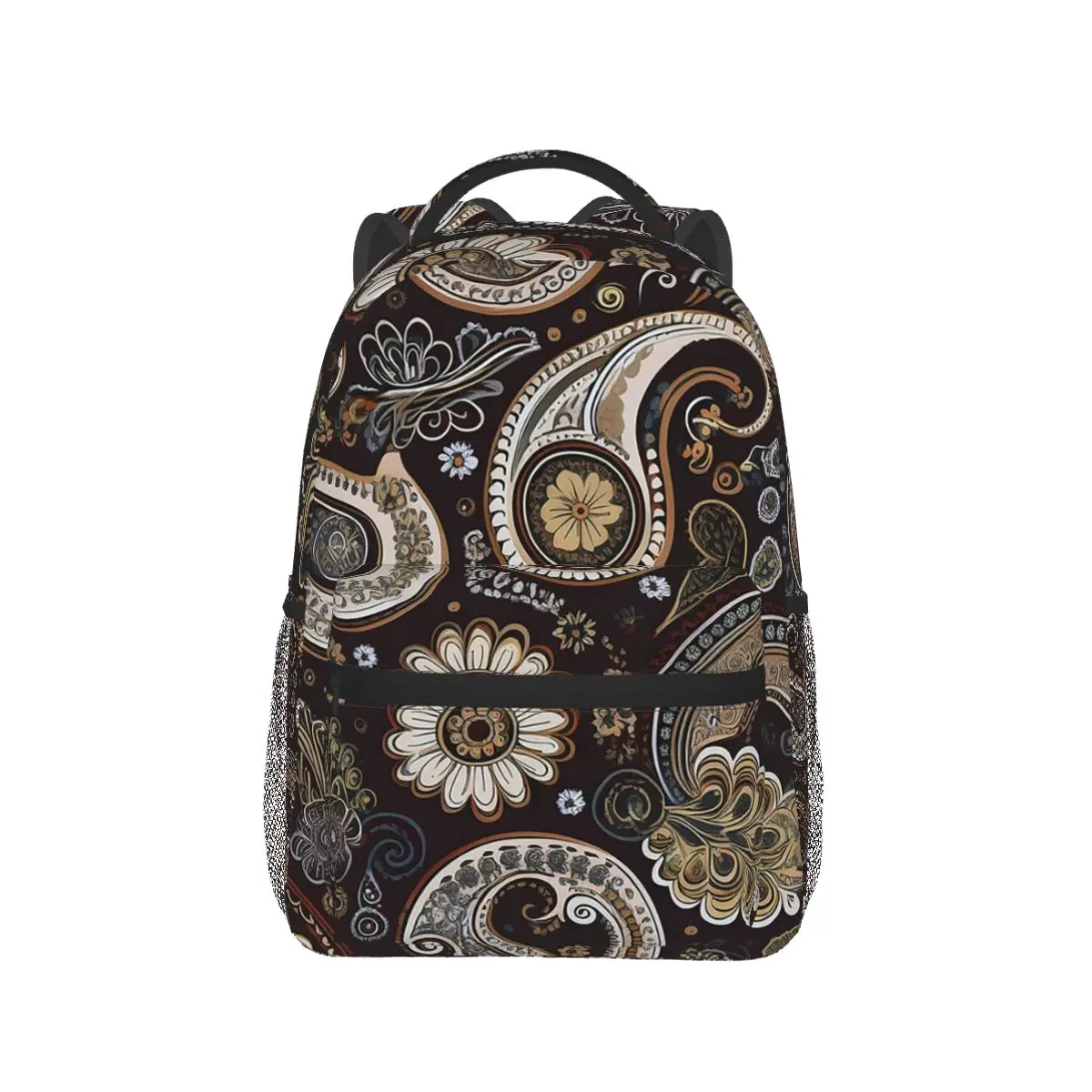 

Paisley White Brown Blue Decorative Backpack Hot Sale Daypack Large Capacity Kids BookBag School Bag Shoulder Bags for Men Women