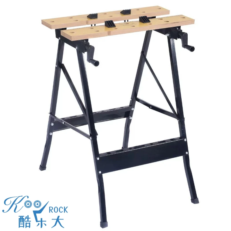 Multi-Functional Fold & Flip Wood working Workbench Station - Convertible Saw Table, Folding Worktop & Jobsite Sawhorse Platform