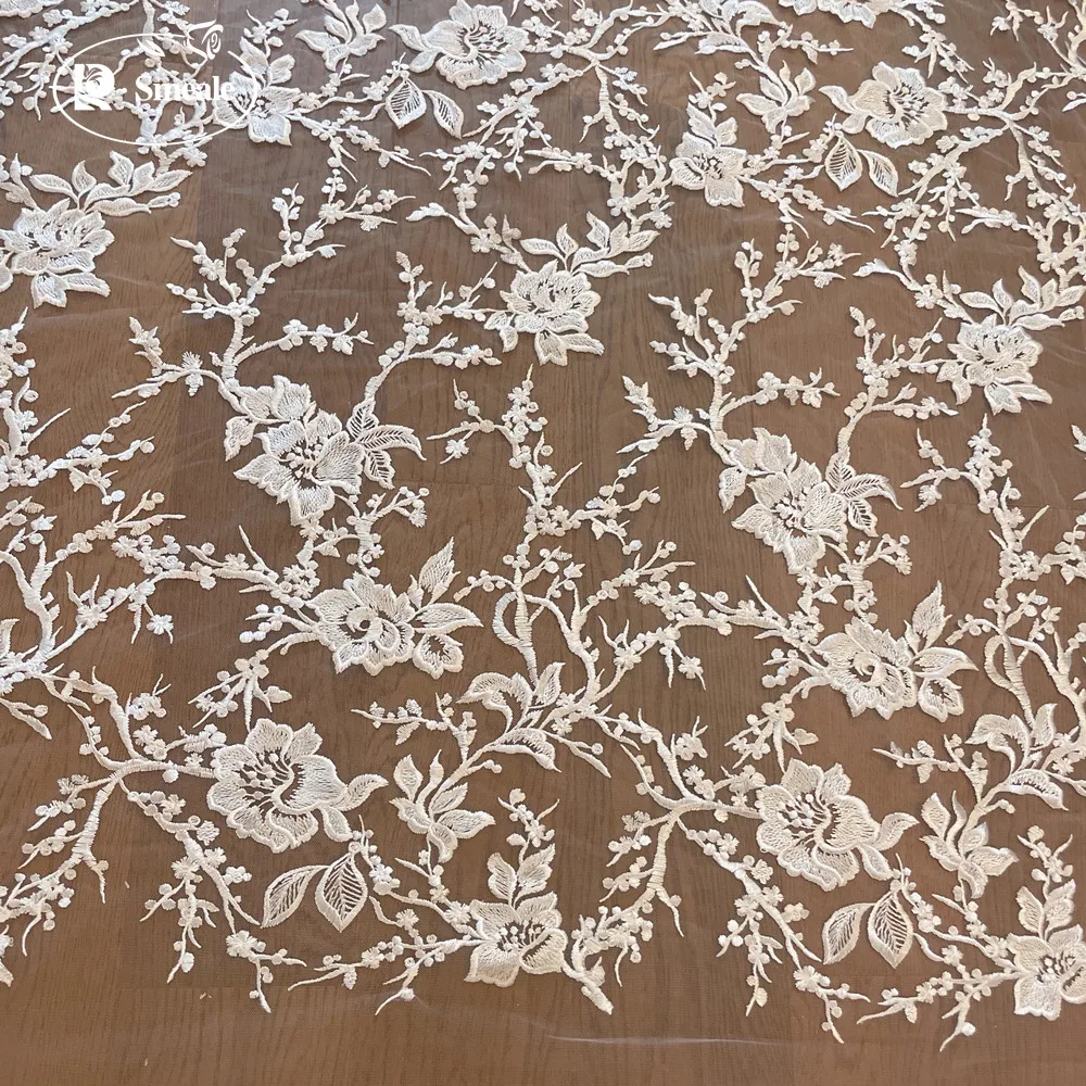 Spitze Stickerei Blumen stoff, Hochzeits kleid, Kinder bekleidung, DIY Kleid Zubehör, RS2401 – Detail 3