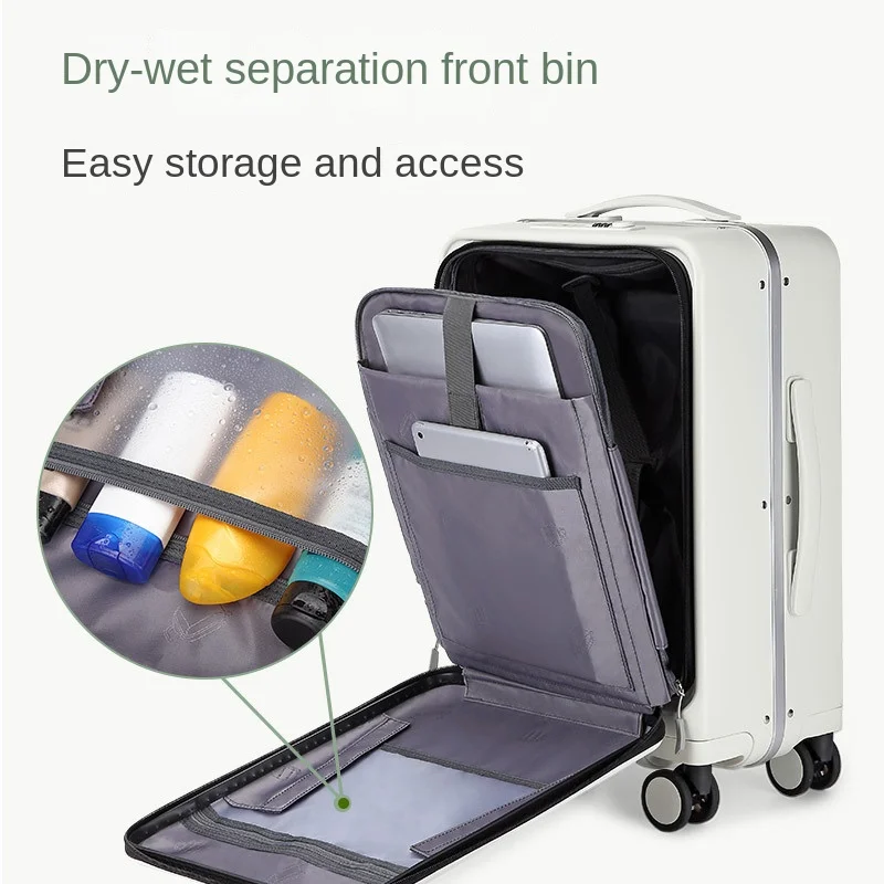 Travel Suitcase Front Opening Luggage Cabin Rolling Luggage Password Boarding box Trolley Suitcase with Wheels Fashion Luggage