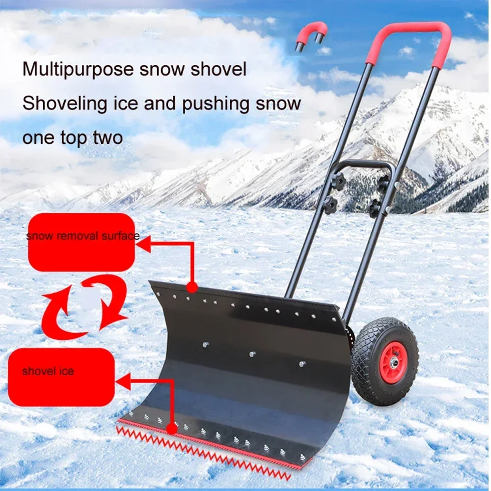 Wheeled Hand Push Ice Scraper Shovel Large Snow Removal Tool Vehicle Snow Removal Machine with Wheels