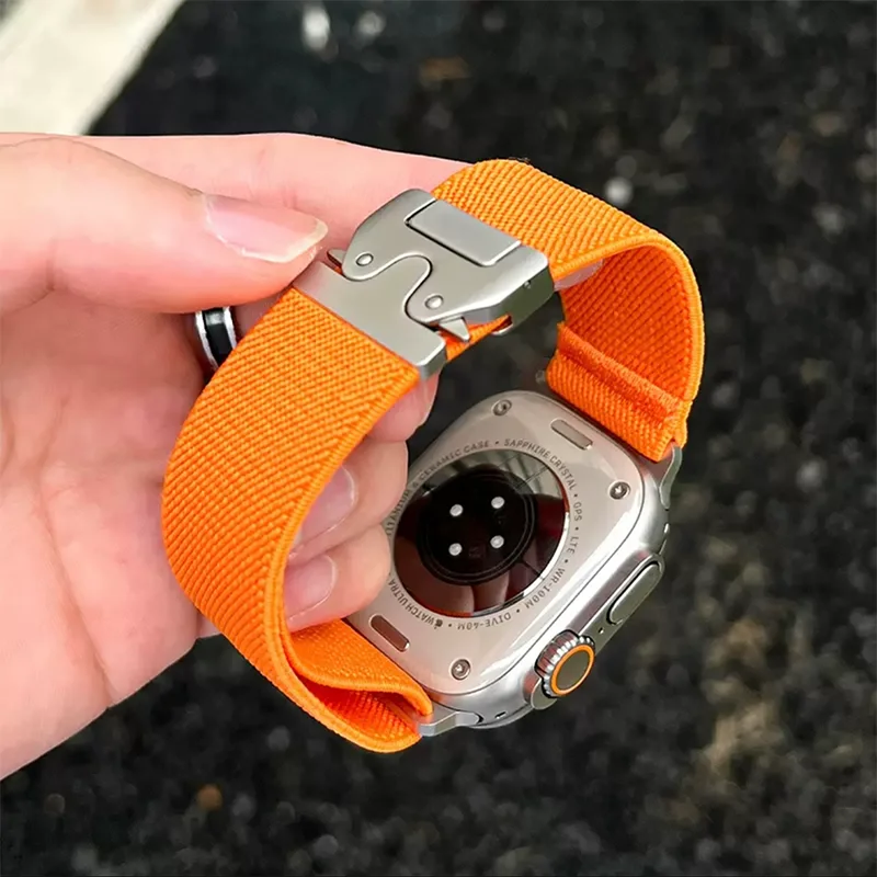 Нейлоновый ремешок для Apple Watch Ultra 2 Band 49 мм 10 9 8 7 45 мм 41 мм 44 мм 46 мм 42 мм Плетеный эластичный браслет для IWatch Series 6 SE