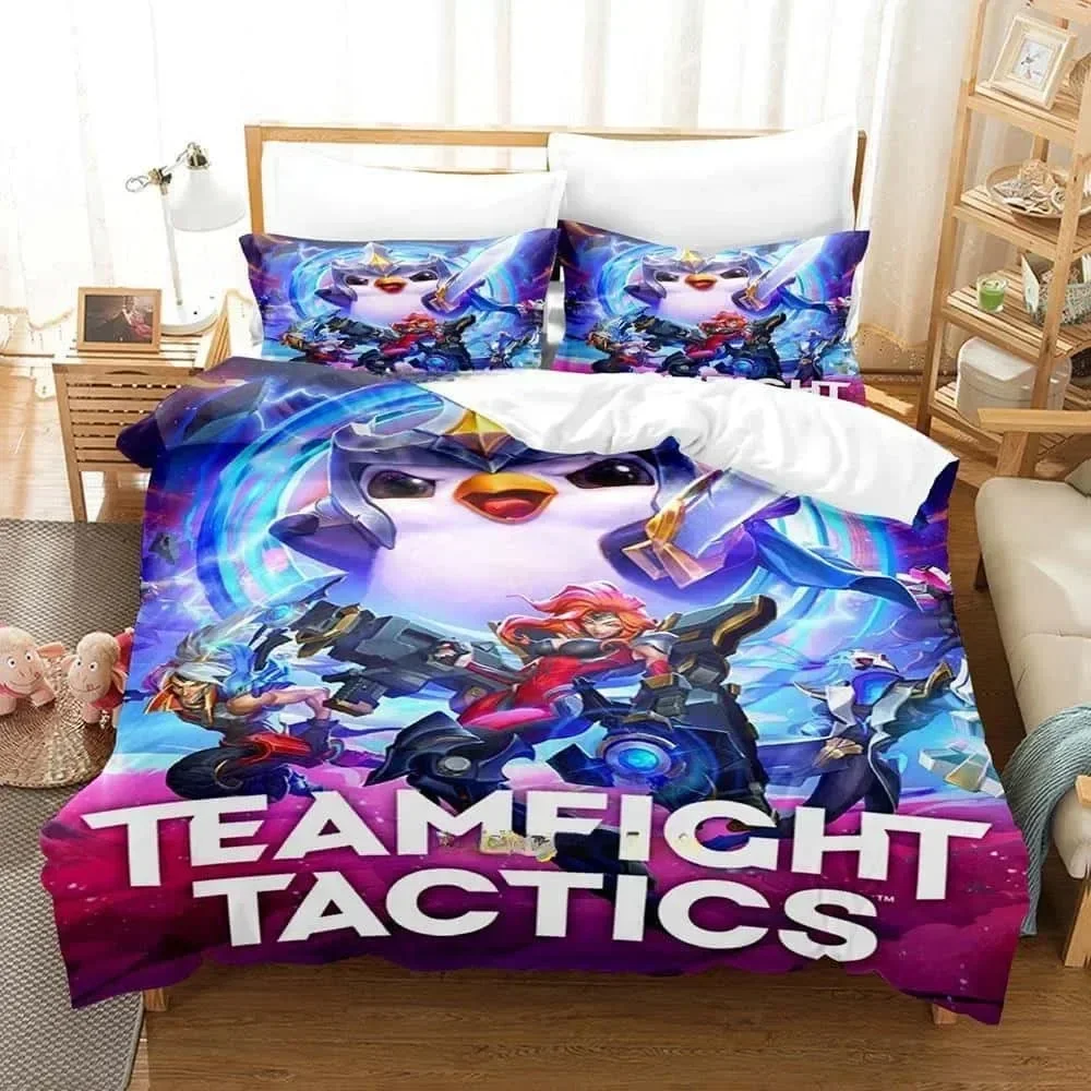 

3D Game Teamfight Tactics Bedding Set Single Twin Full Queen King Size Bed Set Adult Kid Bedroom Duvetcover Sets Home Textiles