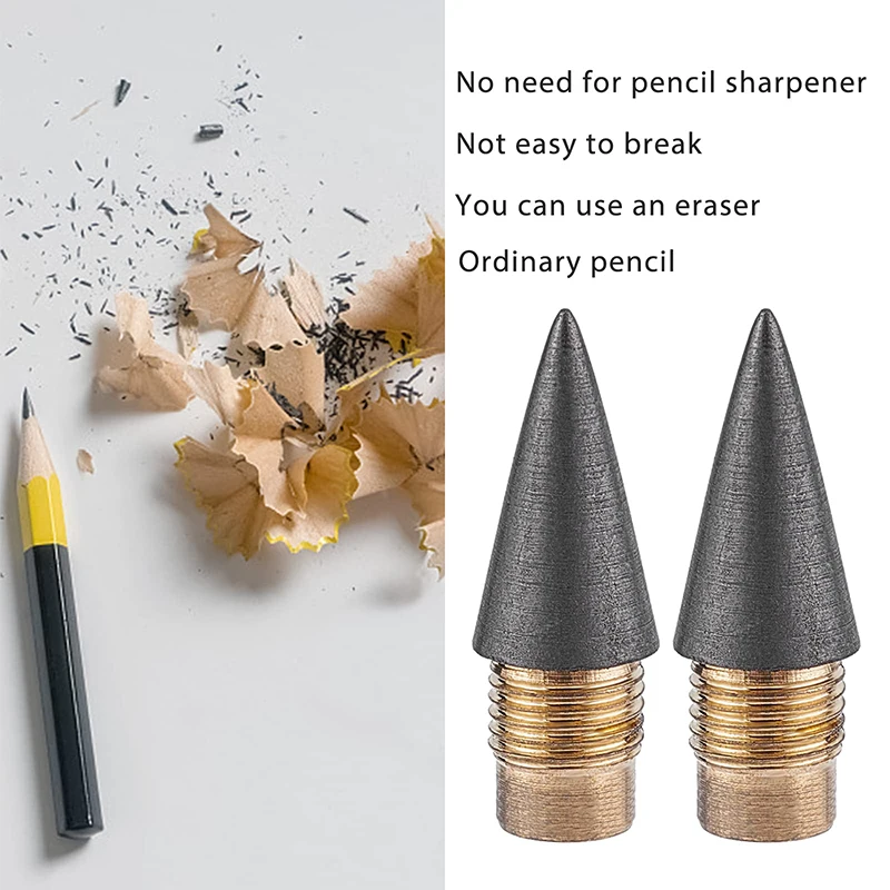 10-100Pcs Everlasting Pencil Replaceable Refill Infinite Pencils Graphite Nib Metal Inkless Writing Pens Nib for Writing Drawing