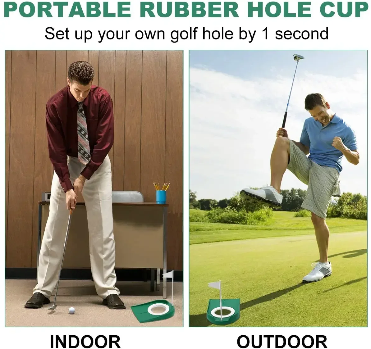 Indoor-Golf-Putting-Trainer, Bodenmontierte Putting-Green-Übungshilfe, Outdoor-Trainingshilfe mit verstellbarem Loch für zu Hause. – Detail 4