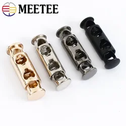 50Pcs Meetee 8mm Metal Cord Lock Stopper Double-hole Spring Stoppers Buckles Clothing Rope Anti-slip Buckle Hardware Accessories