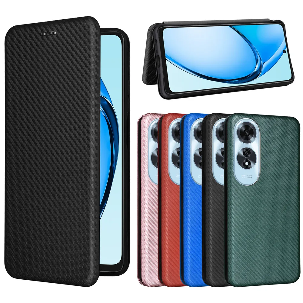 For OPPO A60 Case Luxury Carbon Fiber Skin Magnetic Adsorption Case For OPPO A60 A 60 OPPOA60 Phone Bag