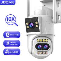 JOOAN 8MP 4K HD WiFi IP Camera Outdoor 10x Zoom Three Lens Dual Screen PTZ Camera Auto Tracking Home Security CCTV Surveillance