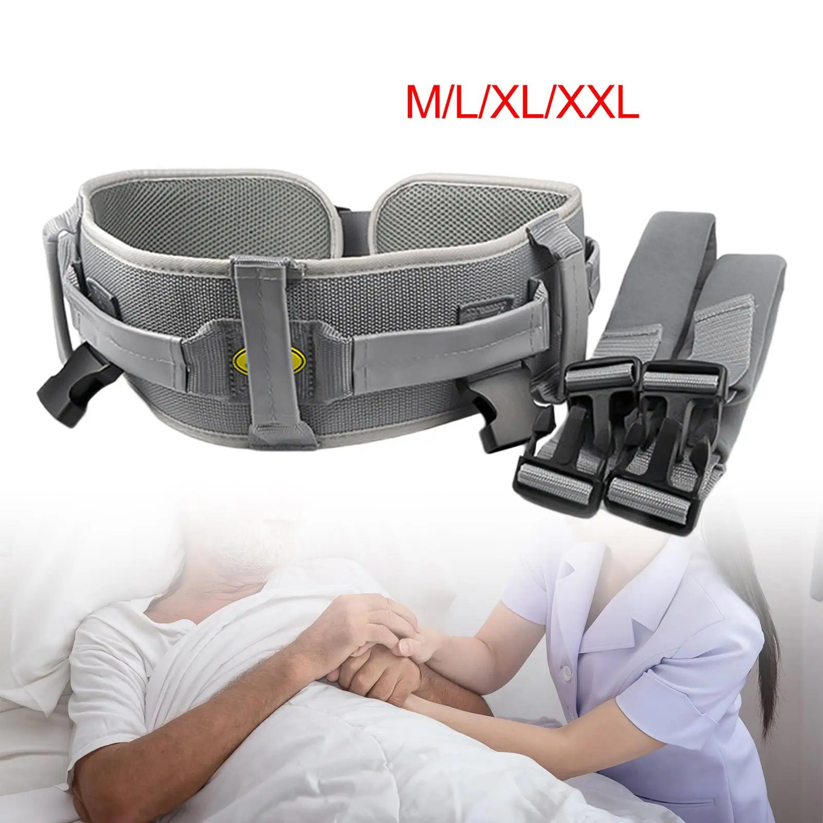 Patient Gait Belt Adjustable Size Upgraded Elderly Assist Device with Handles for Walking Seniors Injured Patient Care Elderly