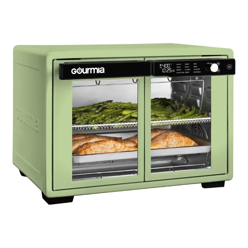 Gourmia 9-Slice Digital Toaster Oven Air Fryer with Convection Mode and 12 Cooking Functions, Green