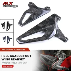 Carbon Fiber Heel Guards For DUCATI Panigale V4S V4R Streetfighter V4 2018-2024 Motorcycle Rear Foot Wing Protector Accessories