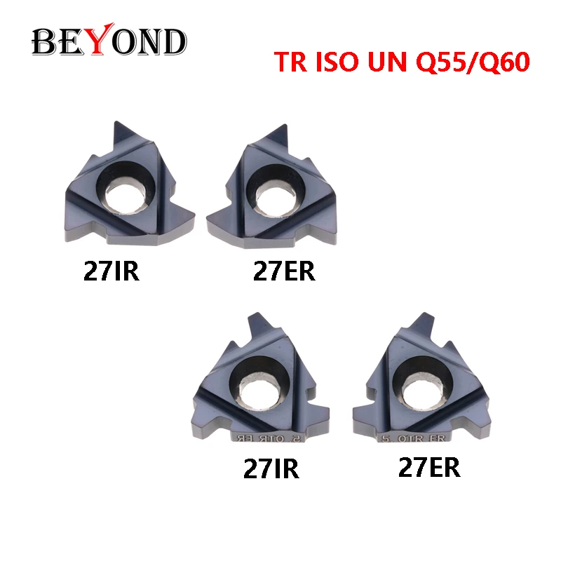 

BEYOND 27ER 27IR Big Thread Carbide Inserts 6 7 8 TR ISO Q55 Q60 4.5 4 UN Lathe Tool 27mm For SER2525M27 SNR0025S27 CNC Holder