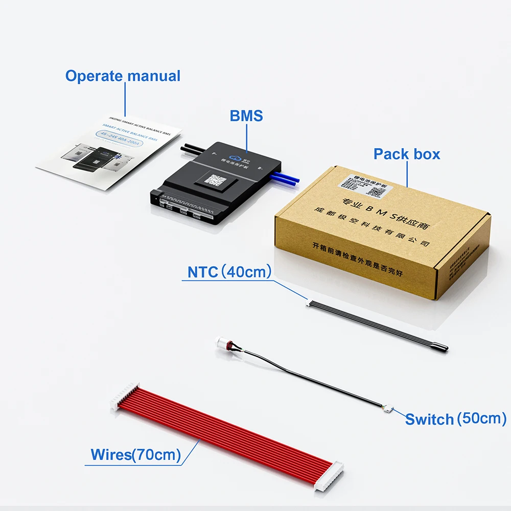 JKBMS Jikong 100A Active Balance JK-BD6A20S10P 8s 24V 20s Smart Bms 100AMP 100AH for Lithium Battery Protection Module PCB JBD
