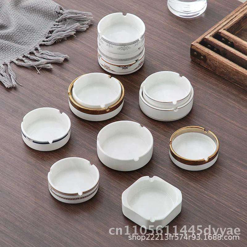 

Чистая белая керамическая пепельница 3,5 дюйма/4 дюйма, чашка для сигарет в отеле, ресторане, Пномпень, стиль, поддержка логотипа, настраиваемый