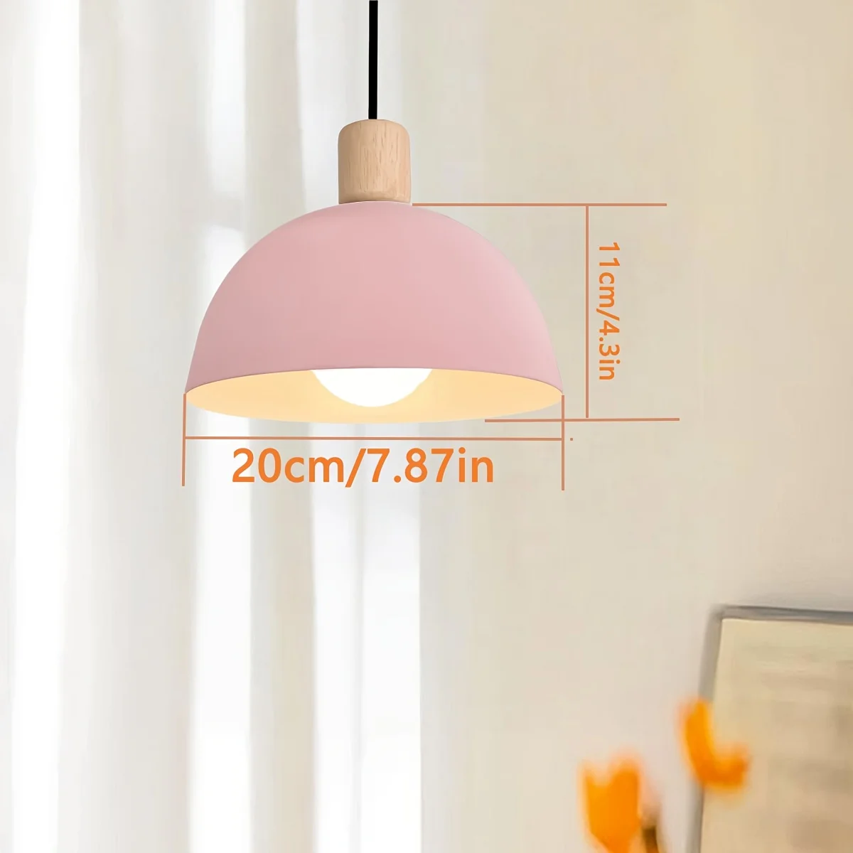 مصباح معلق خشبي من الحديد المطاوع الملون على الطراز العتيق، مناسب لغرف الطعام والدراسات وجزر المطبخ.