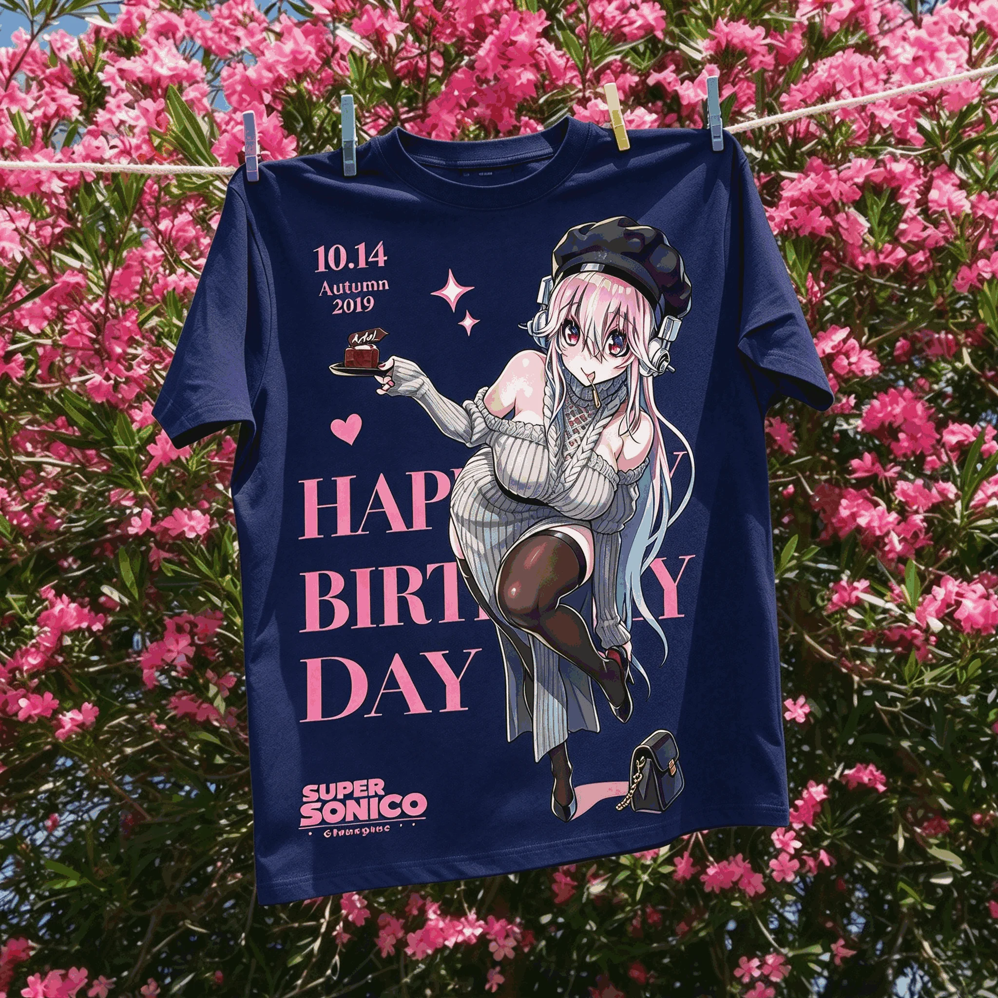 Super Sonico Oversized Unisex Trendy Print T-shirts hot product Comfortable Vintage-Style Cotton Casual Loose New Fashion soft