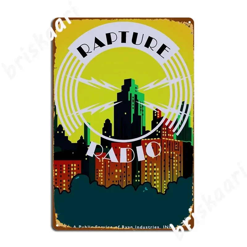 Bioshock Rapture Radio affiche Plaque métallique Pub Design mur Garage décoration étain signe affiche