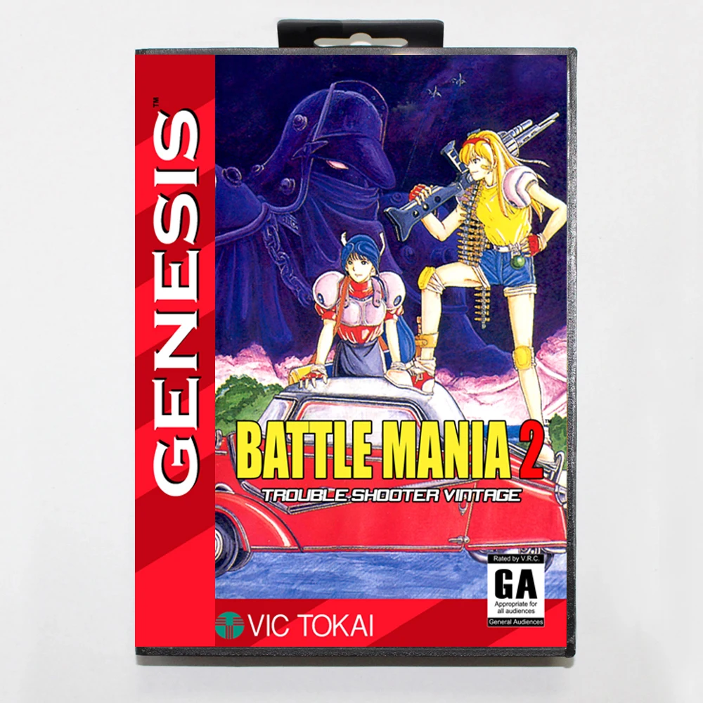 Battle Mania 2 MD Game Card with Custom US Box for 16 Bit Sega Megadrive Genesis Console