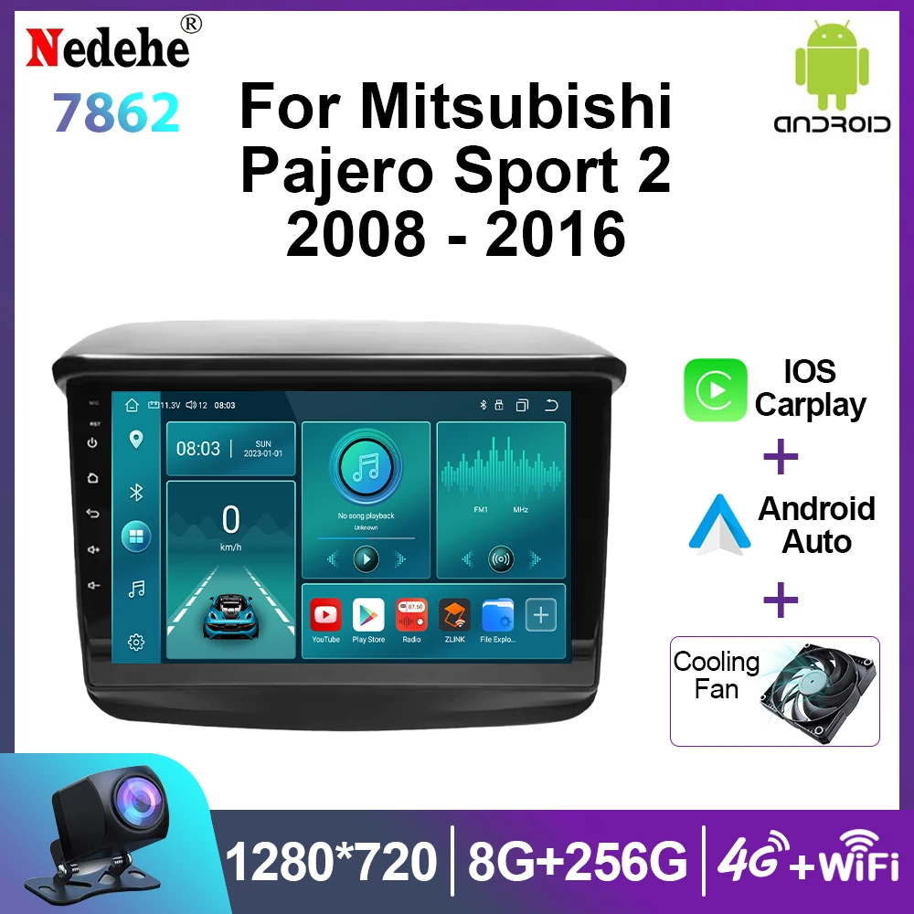 Android 14 Carplay For Mitsubishi Pajero Sport 2 L200 Triton 2008 -2016 Car Radio Multimedia GPS Navigation Stereo 2din Headunit