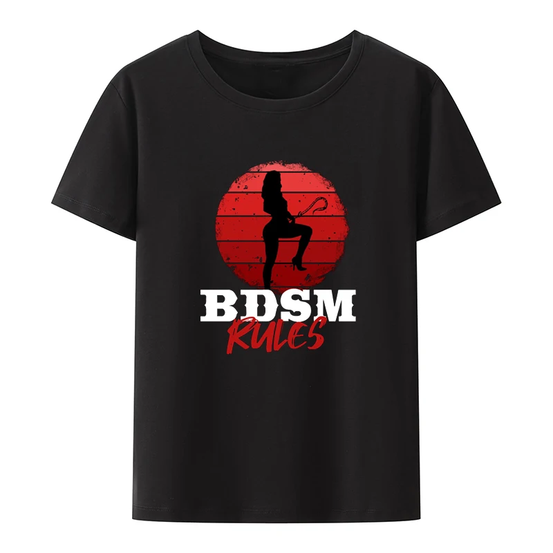 BDSM Rules Funny Graphic Tshirts Bdsm Print Top Tee T-shirts for Women Breathable Men's Clothing Loose Tshirt Pattern Novelty