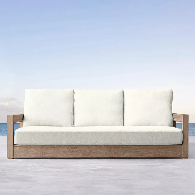 

Outdoor solid wood waterproof teak sofa old courtyard villa garden outdoor terrace hotel bed and breakfast furniture