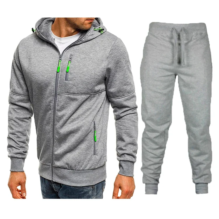 

LIBIELIY Men's Sports, Fitness And Leisure Hooded Sweatshirt With Solid - Color Long Trousers, An Outdoor Set For Autumn And Win