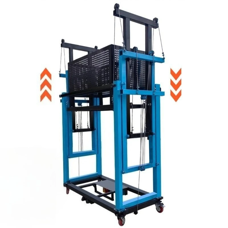2–8 m zusammenklappbarer elektrischer Gerüstlift mit Geländer, geeignet für die Handhabung und den Transport von Hebegütern in Lagerfabrik