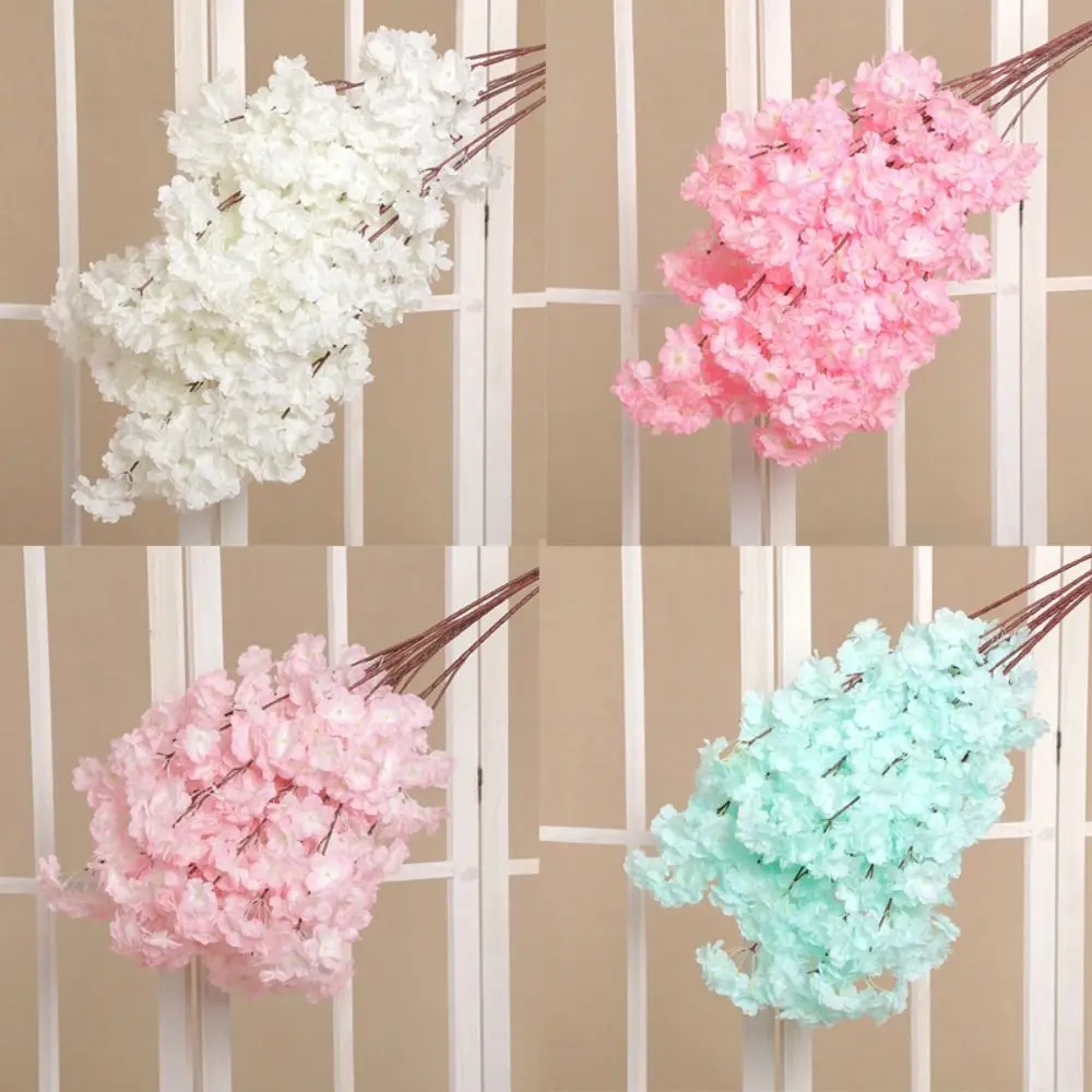 Simulation Branch Artificial Cherry Blossom Multiple Color Spring Cherry Artificial Flowers Encrypted Cherry Fake Flowers