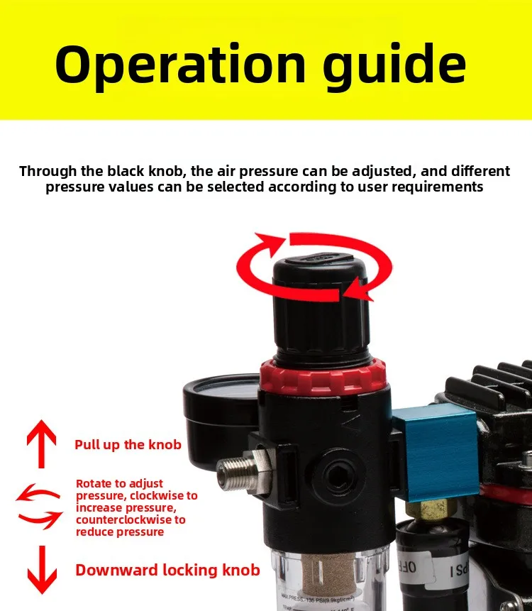 Mini Spray Pump Air Compressor, Spray Paint Beauty Model Painted Double Cylinder Art Air Pump TC-90
