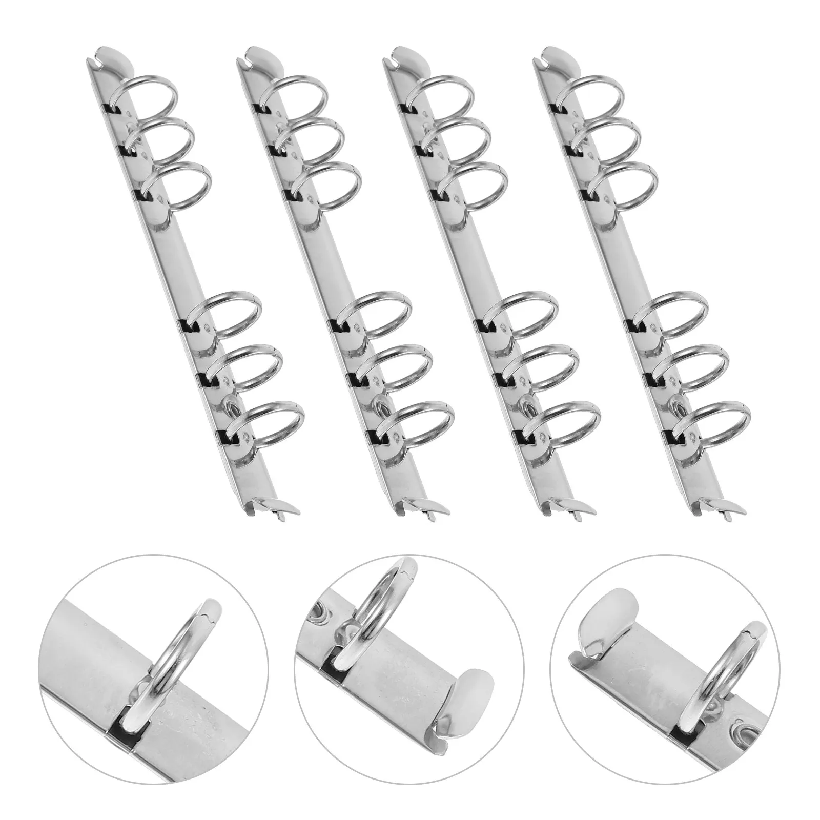 

4Pcs Loose Leaf Binder Segmented Clip Creative Scrapbook File Holder Office School Stationery Supplies Loose Leaf Binder