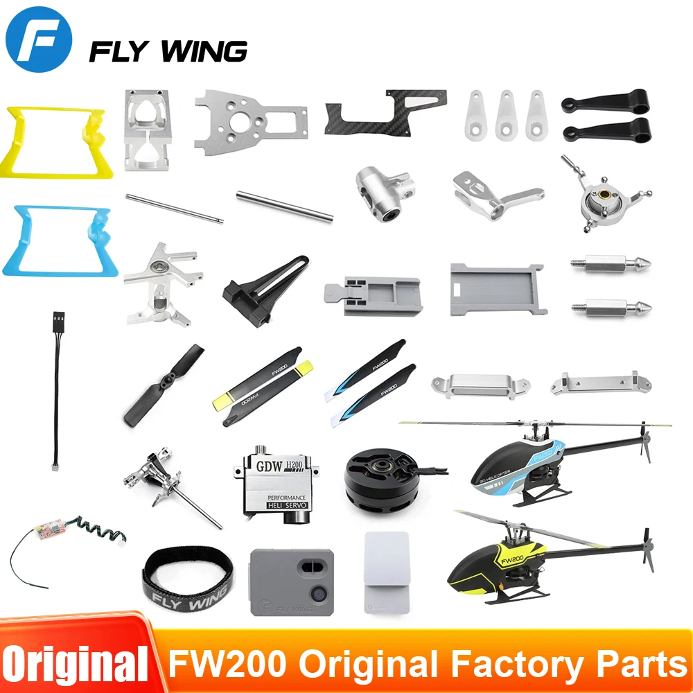 FLYWING FW200 RC Helicopter Parts Original Factory Battery Install Plate Tail Blade Strap RC Parts RC Servo RC Motor RC Sets