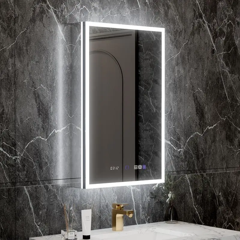 

20x32 Smart LED Medicine Cabinet with GFCI Outlet, Blum Hinges, Front & Backlit, High-Power Outlet, Stepless Dimming, Anti-Fog,