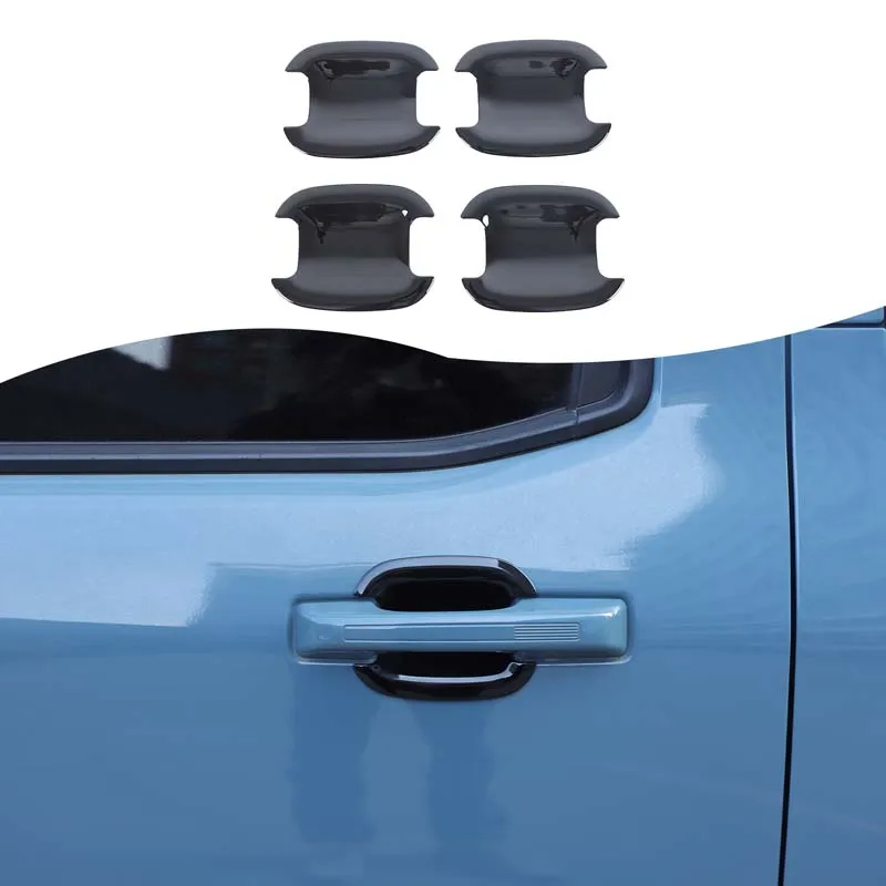 

For Ford Maverick 2022+ Car Outer Door Handle Bowl Decorative Stickers ABS Black/Carbon Fiber Car Outer Door Bowl Stickers