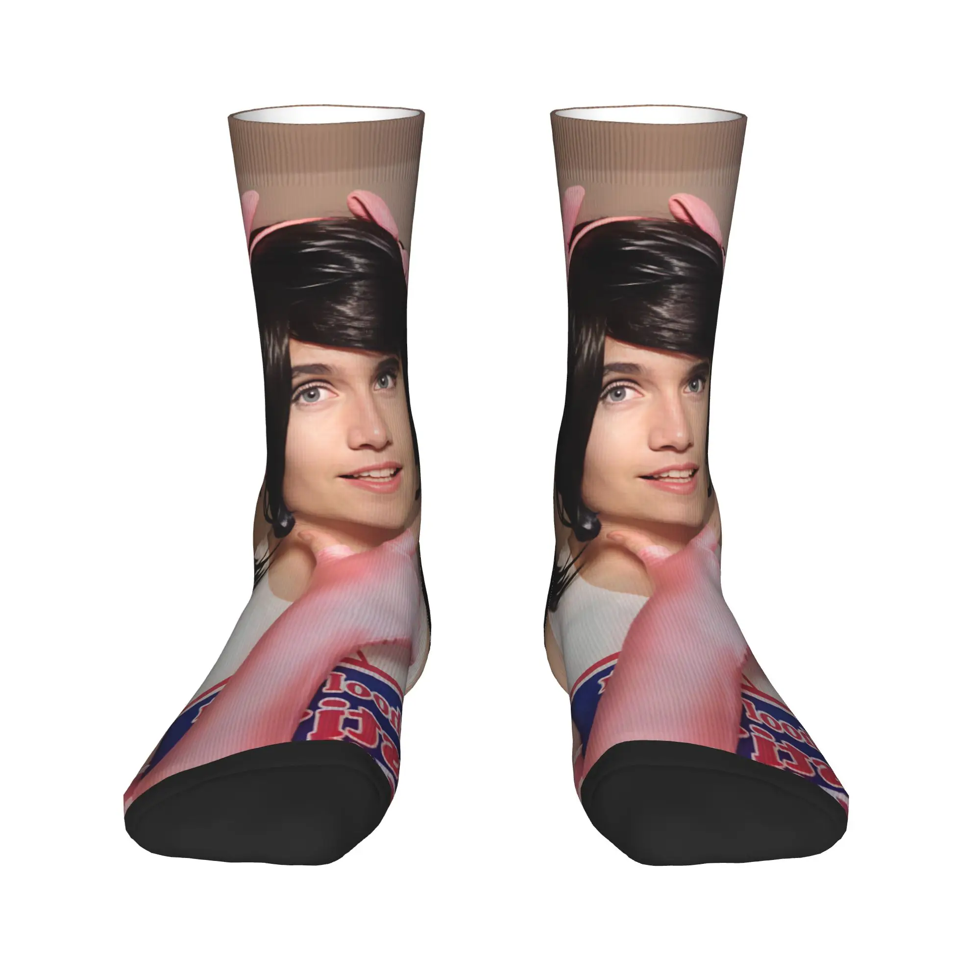 Men Socks Charlie Kirk Pink Headphones Cosplay Meme Stockings Anti Slip Soft Socks Winter Vintage Design Running Sports Socks