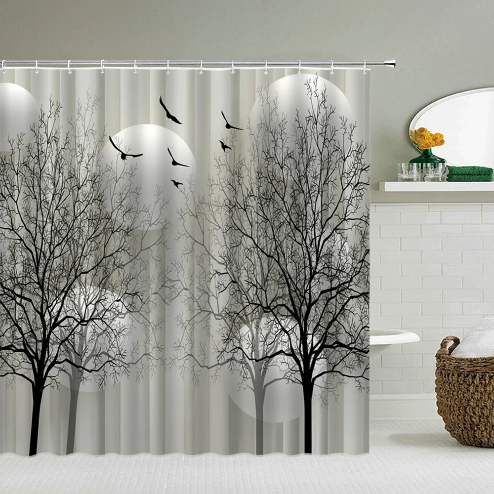 3d Colorful Tree Shower Curtains  Bathroom Curtain Waterproof Polyester Cloth Decoration With Hooks180*240cm Bath Curtain