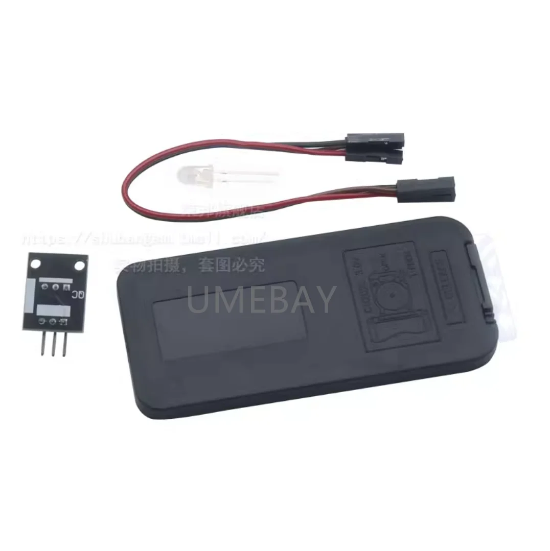 Set 3 buah, modul remote control inframerah kontroler mikro + penerima HX1838 + remote control inframerah NEC berkode 5 buah