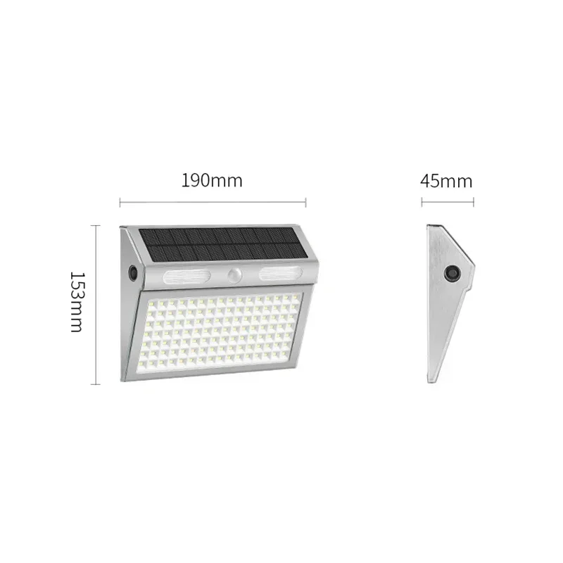 Lámpara Solar de acero inoxidable con Sensor de 4 modos, iluminación de pared para puerta exterior para el hogar, lámpara Led impermeable para jardín