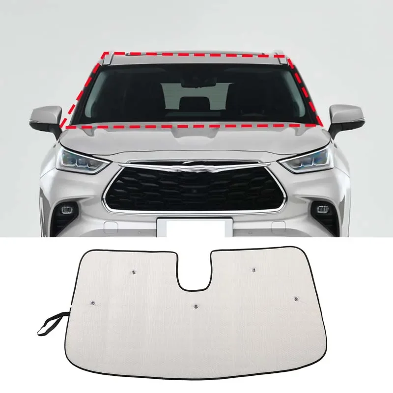 

For Toyota Highlander 2022-2023 XU70 Car Styling Windshield Sunshade Front Window Sun Shade Visor Auto Accessories