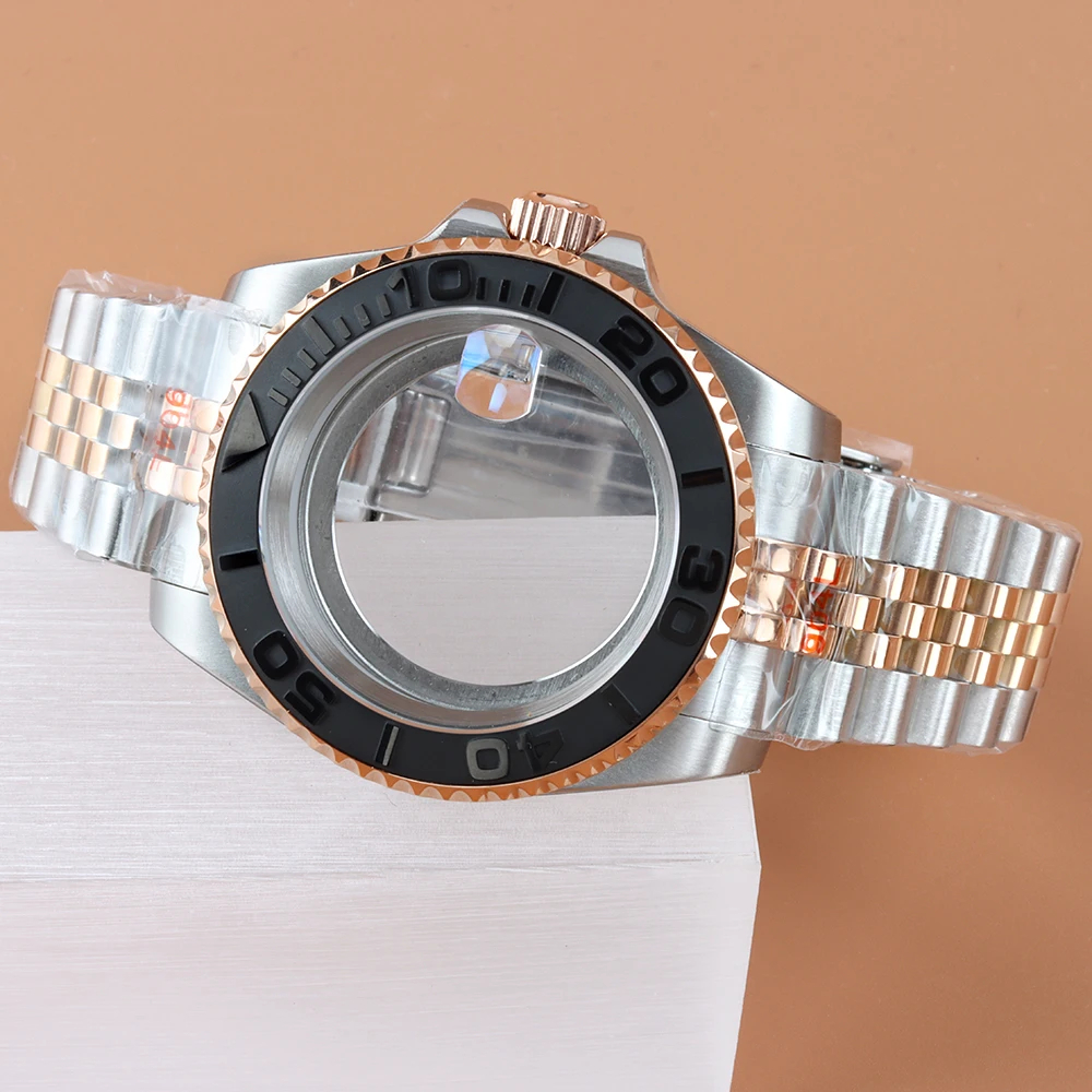 

Rose Gold Silver 40mm Case Stainless Steel 10ATM Waterproof Jubilee/Polish Oyster Bracelet Fit NH34 NH35 NH36 NH38 Movement