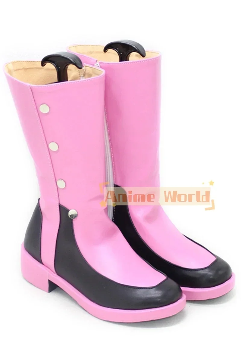 Pink Sakura Cosplay Shoes Anime Card Captor Sakura Cosplay Prop PU Leather Shoe Halloween Carnival Boot Custom Made