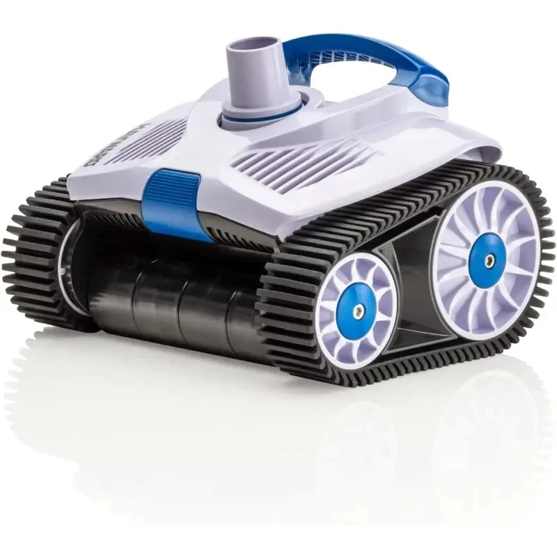 Aspirateur léger à aspiration automatique avec tuyau et assujet, pour l'entretien des piscines dans le sol, blanc