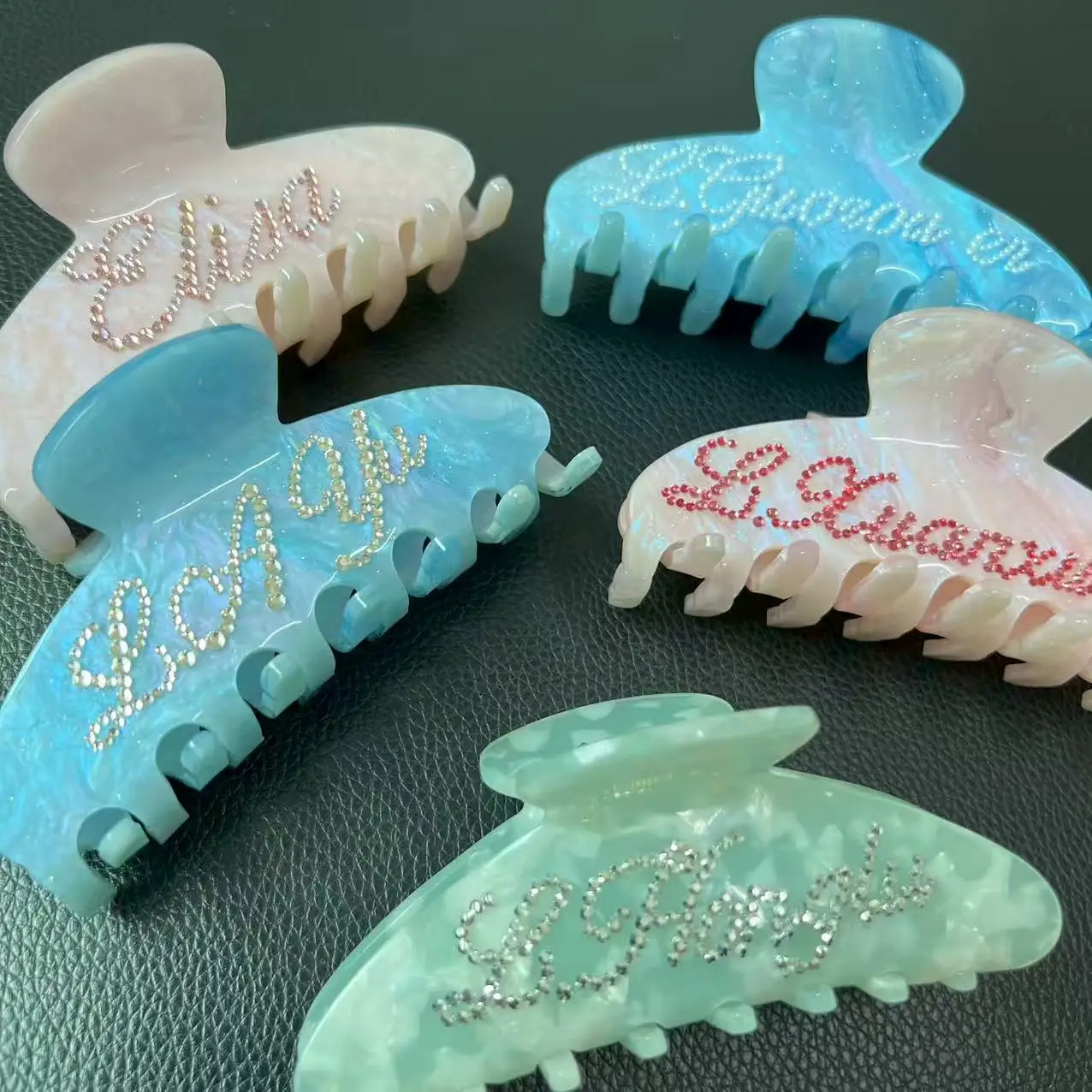 Personalized Hair Decoration Custom Rhinestone Name Hair Claw Clips Custom Name Hair Accessory,Anniversary Gift Wedding Bride
