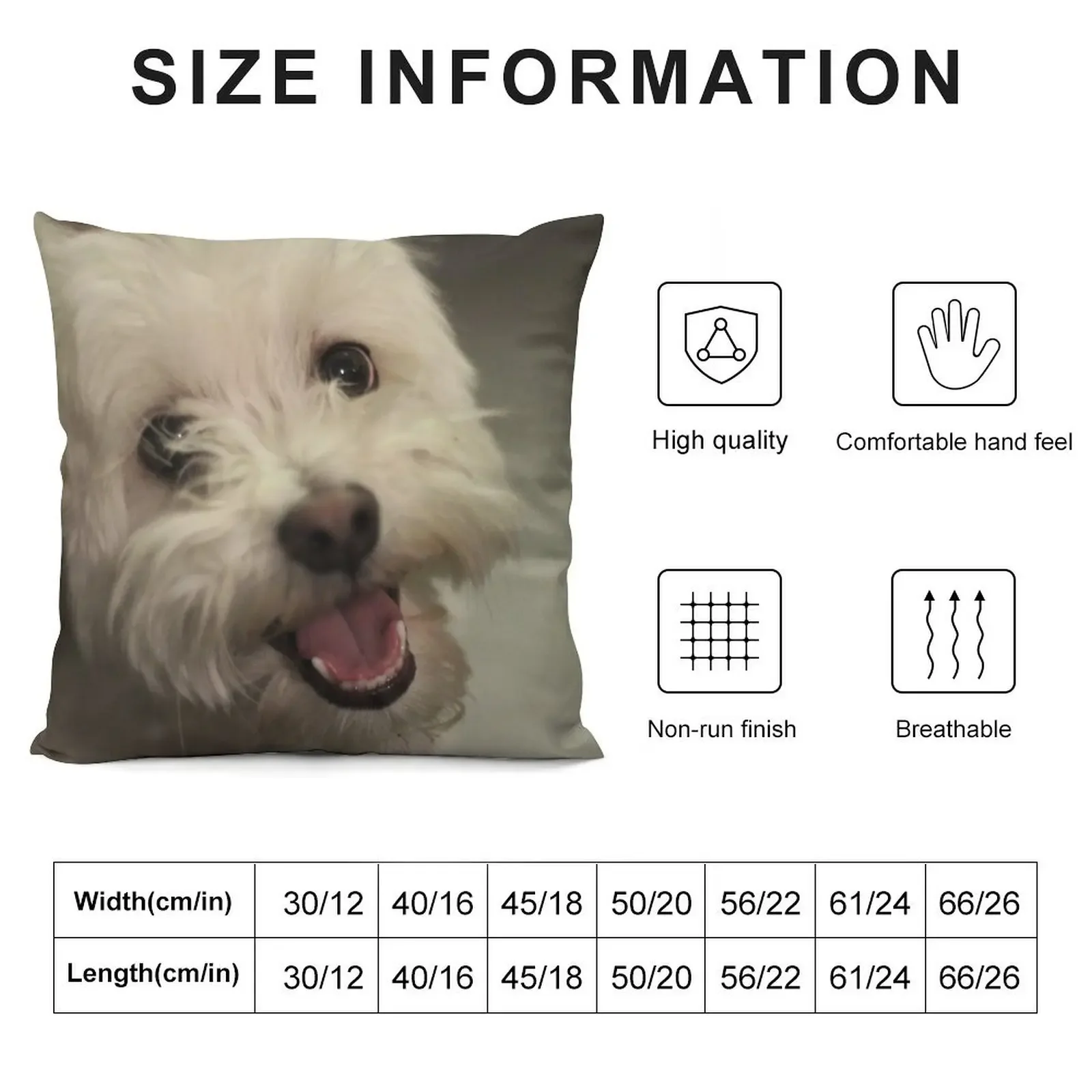 White Smiling Happy Havanese Puppy Throw Pillow Luxury Pillow Case Luxury Pillow Cover Case Christmas